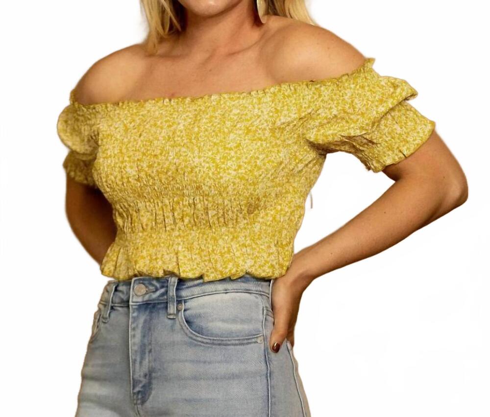 NEW ENDLESS BLU. baby daisy crop top in yellow